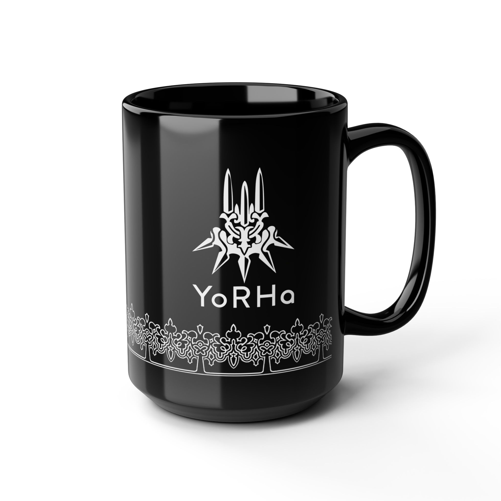 YoRHa inspired design NieR Automata 11oz & 15oz Black Mug - Image 6
