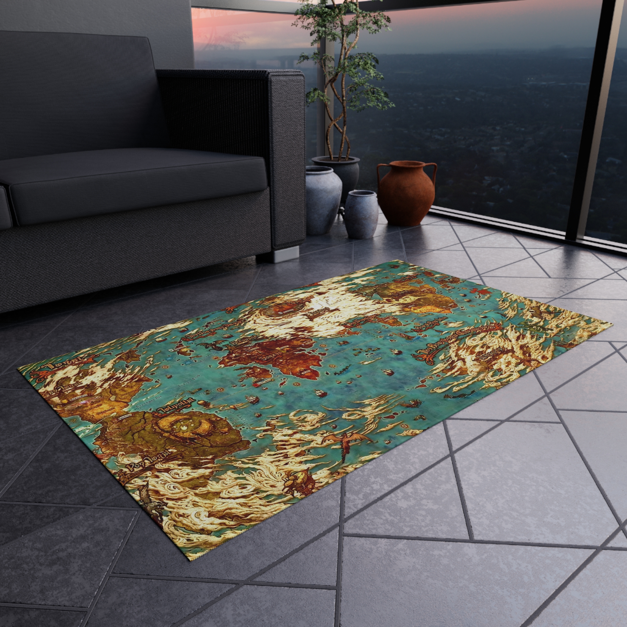 World map Hydaelyn Etheirys Dawntrail - FFXIV Outdoor Rug 24'' to 84'' - Image 9