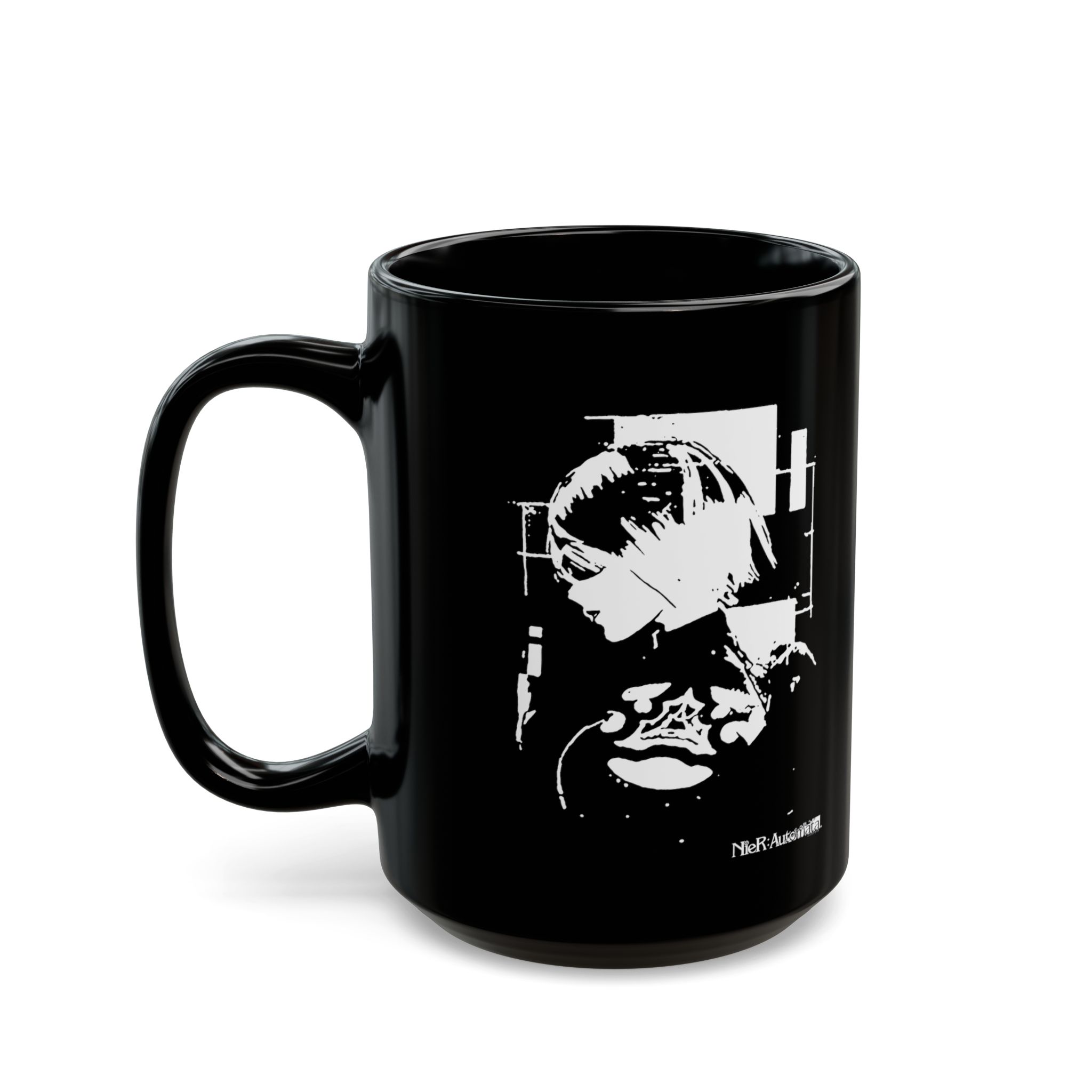 NieR Automata 2B YoRHa MMORPG 11oz & 15oz Black Mug - Image 7