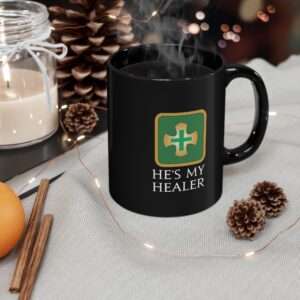 He's my Healer - For your special boy in FFXIV Online MMORPG 11oz & 15oz Black Mug
