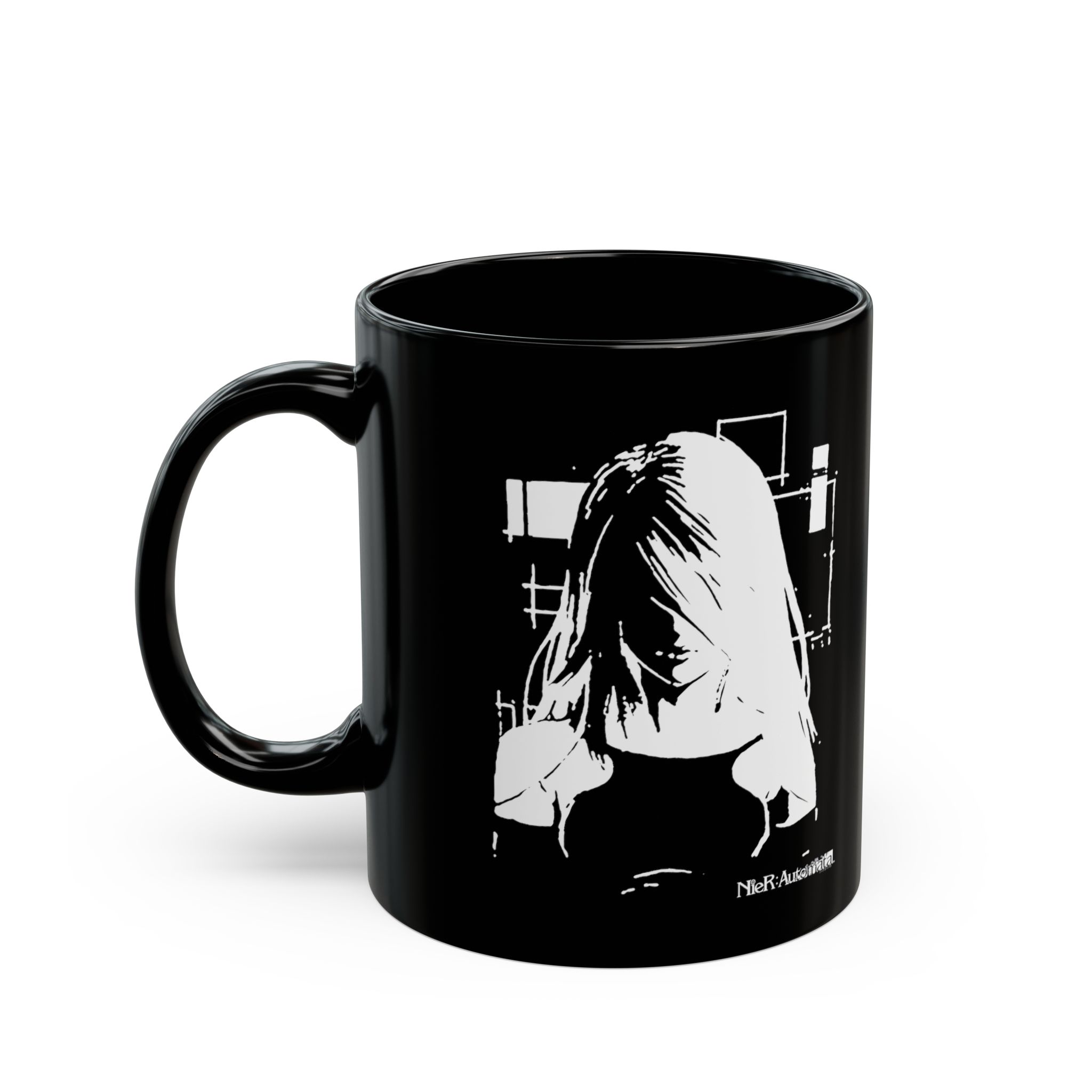 NieR Automata A2 YoRHa MMORPG 11oz & 15oz Black Mug - Image 4