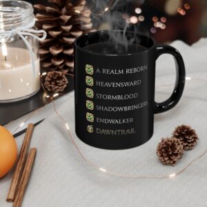 The lastest MSQ FFXIV Dawntrail FFXIV Online 11 & 15oz Black Mug