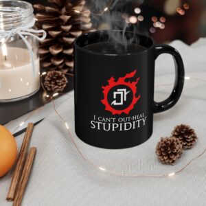 Astrologian - I can't out-heal Stupidity  Final Fantasy XIV 15oz & 11oz Black Mug