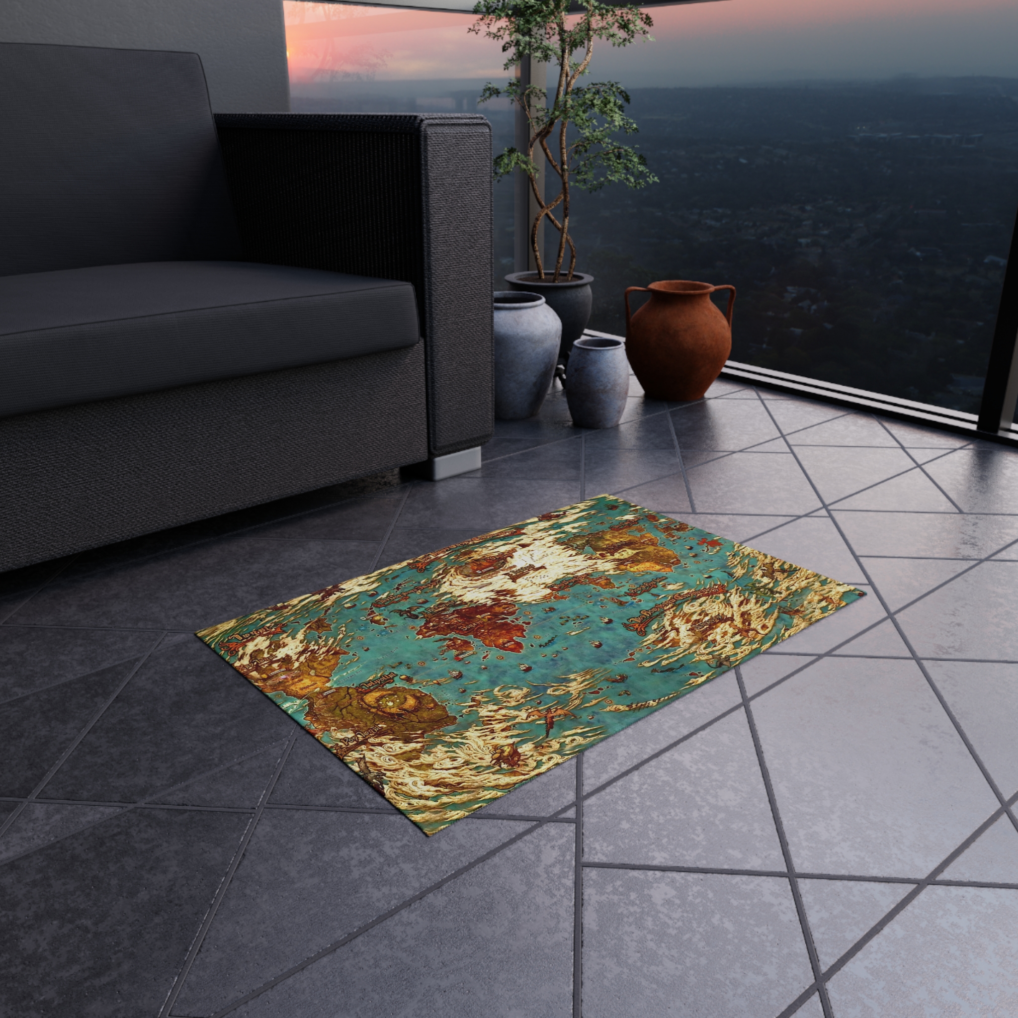 World map Hydaelyn Etheirys Dawntrail - FFXIV Outdoor Rug 24'' to 84'' - Image 5