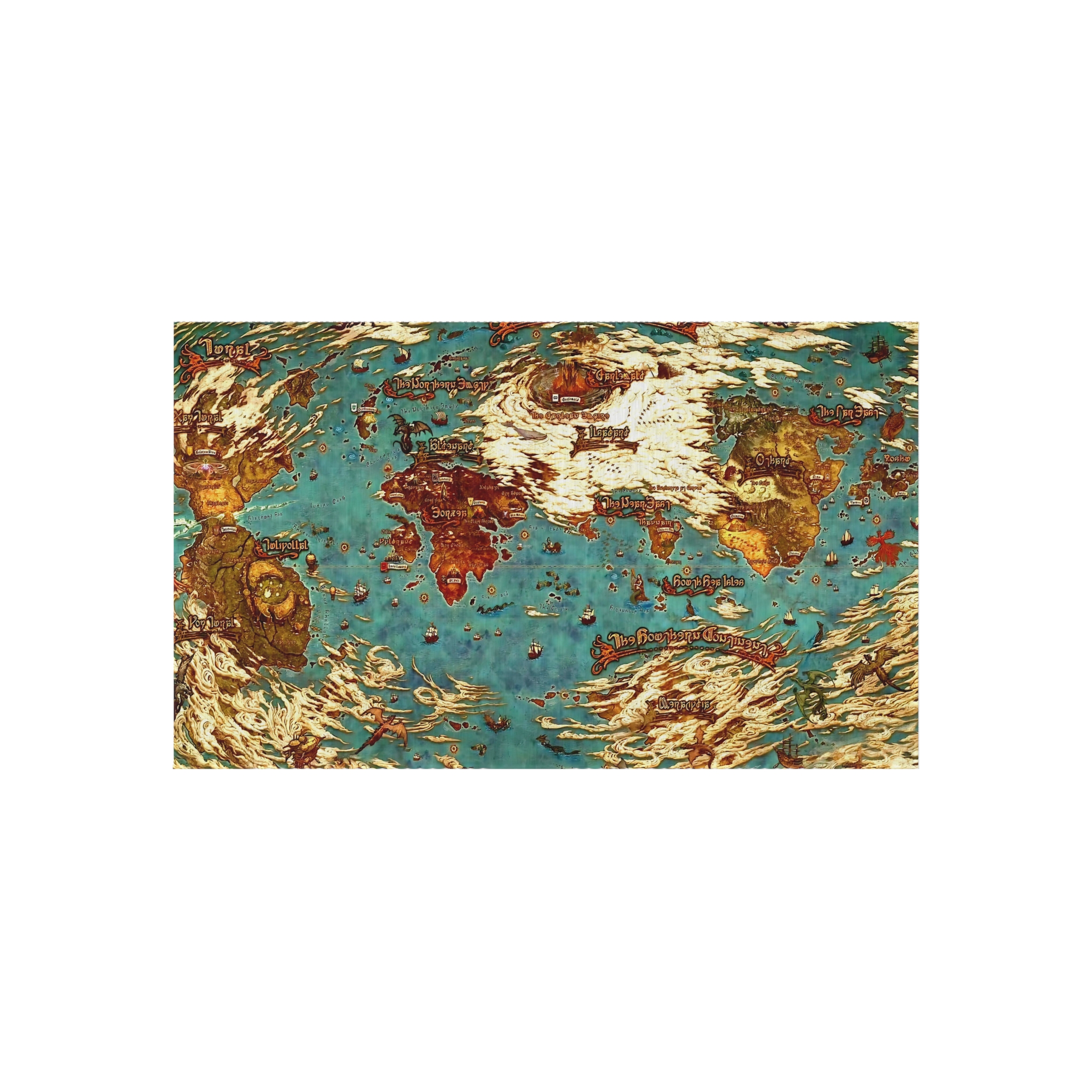 World map Hydaelyn Etheirys Dawntrail - FFXIV Outdoor Rug 24'' to 84'' - Image 6