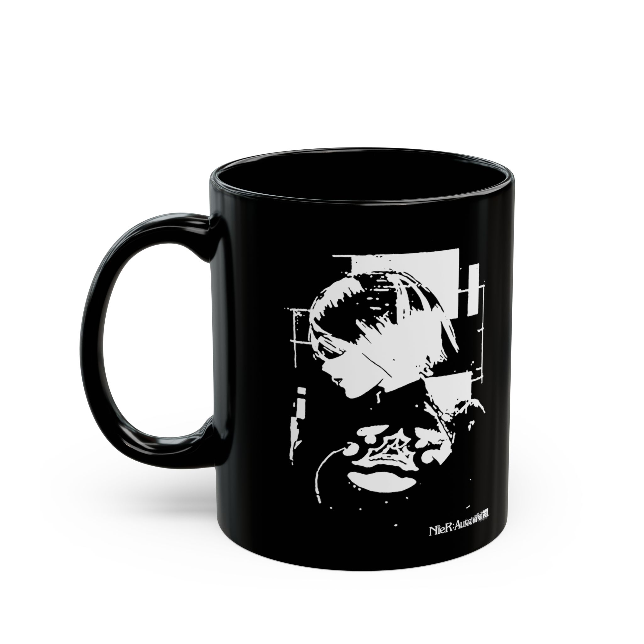 NieR Automata 2B YoRHa MMORPG 11oz & 15oz Black Mug - Image 3