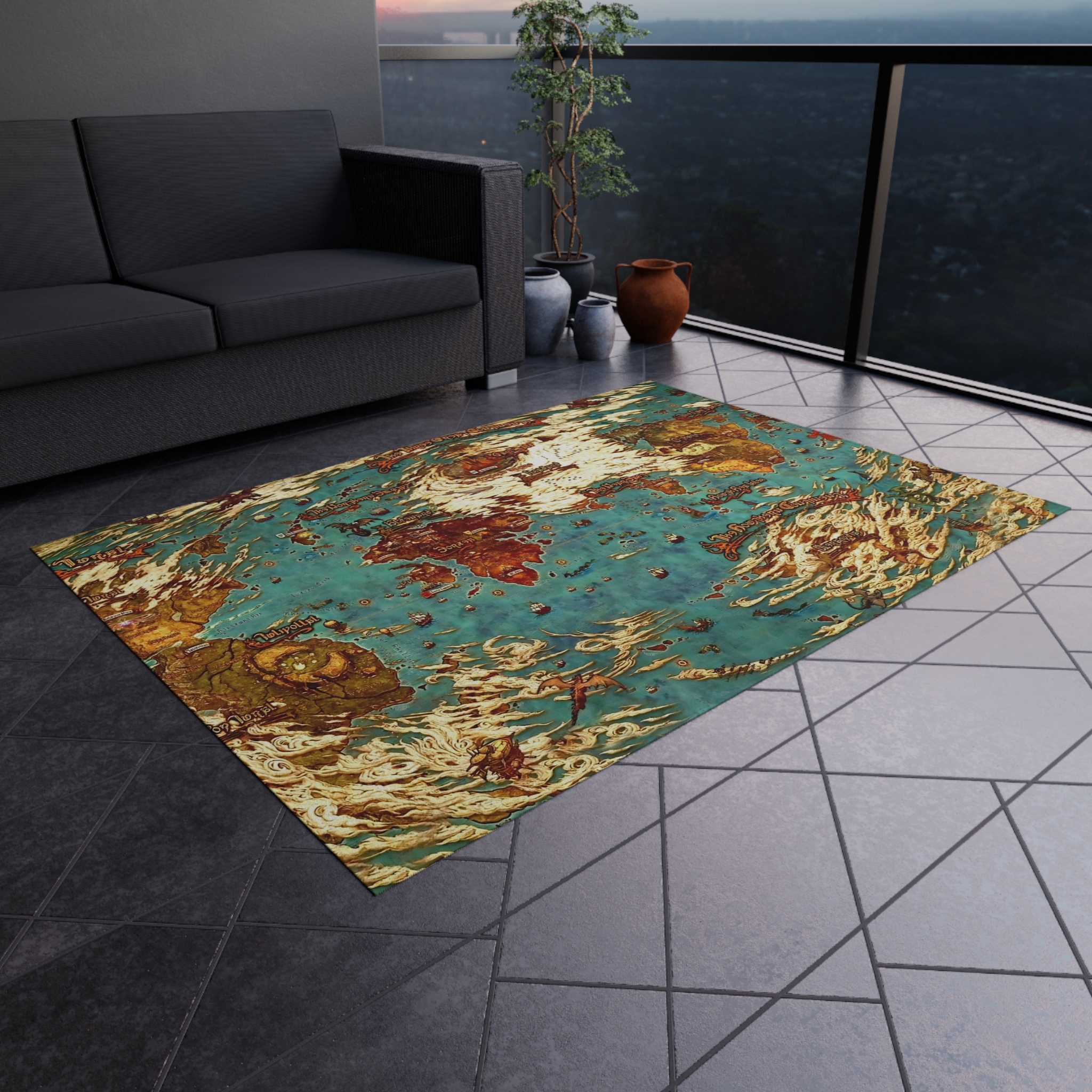 World map Hydaelyn Etheirys Dawntrail - FFXIV Outdoor Rug 24'' to 84'' - Image 17