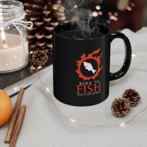 Born to Fish Forced to save the World - Funny FF14 MMORPG meme - 11oz & 15oz Black Mug