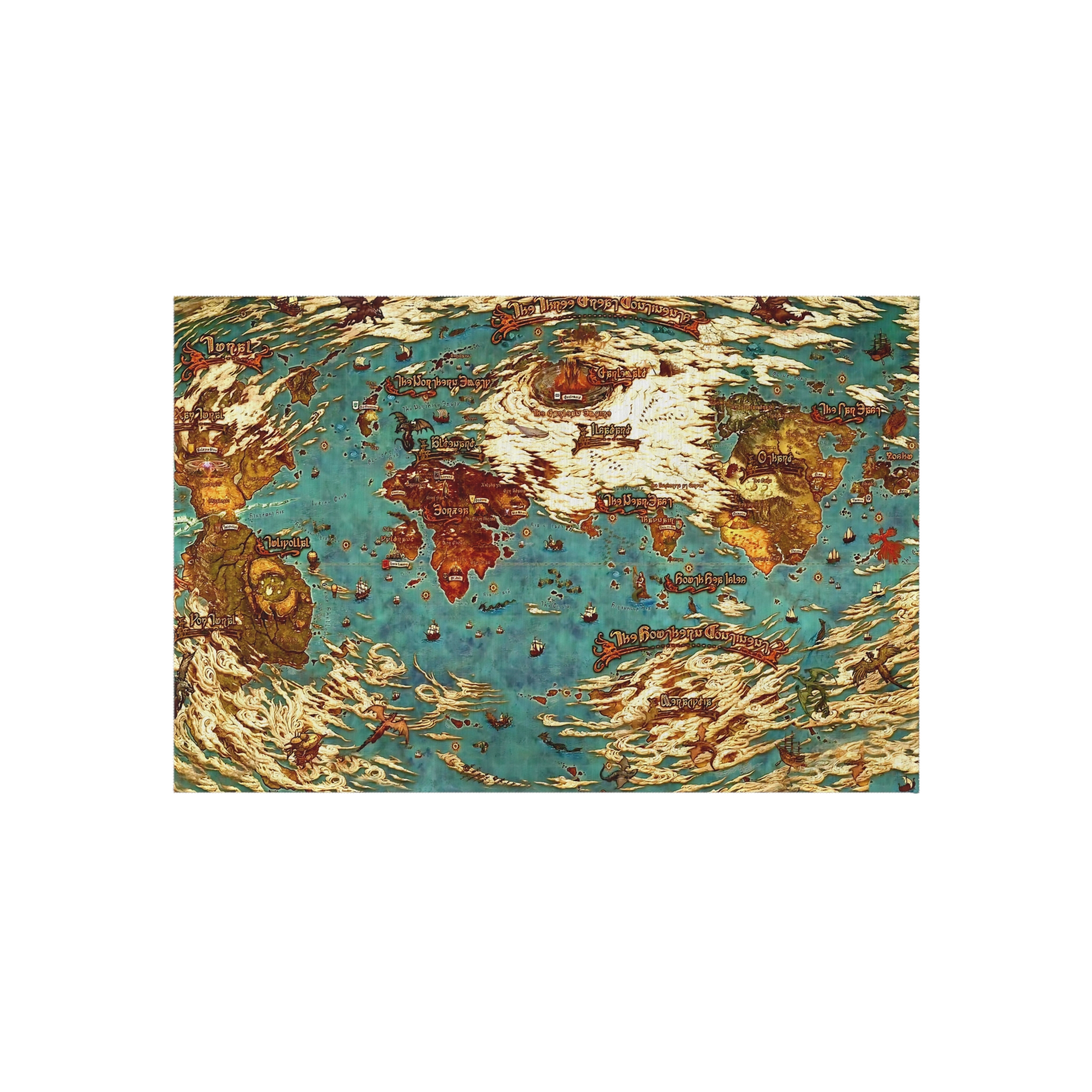 World map Hydaelyn Etheirys Dawntrail - FFXIV Outdoor Rug 24'' to 84'' - Image 2