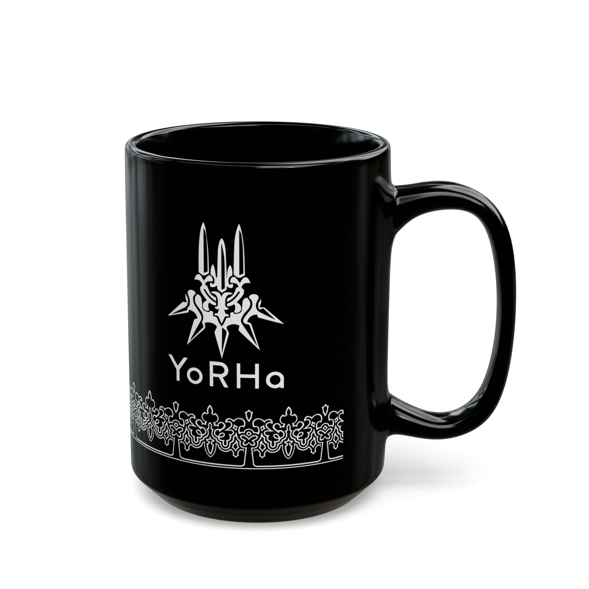 YoRHa inspired design NieR Automata 11oz & 15oz Black Mug - Image 7