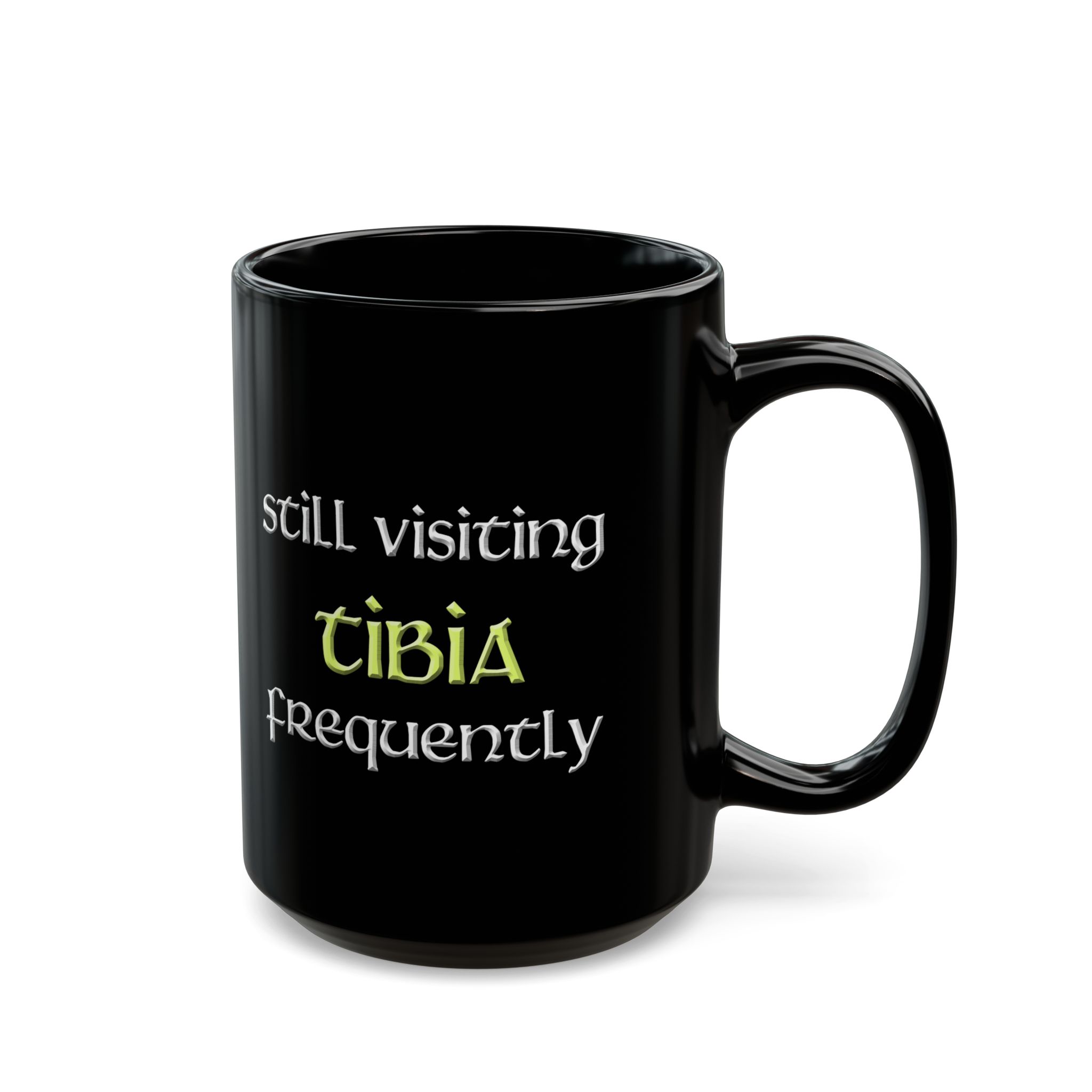 Still visiting Tibia Frequently for players of classic retro MMORPG 11oz & 15oz Black Mug - Image 8