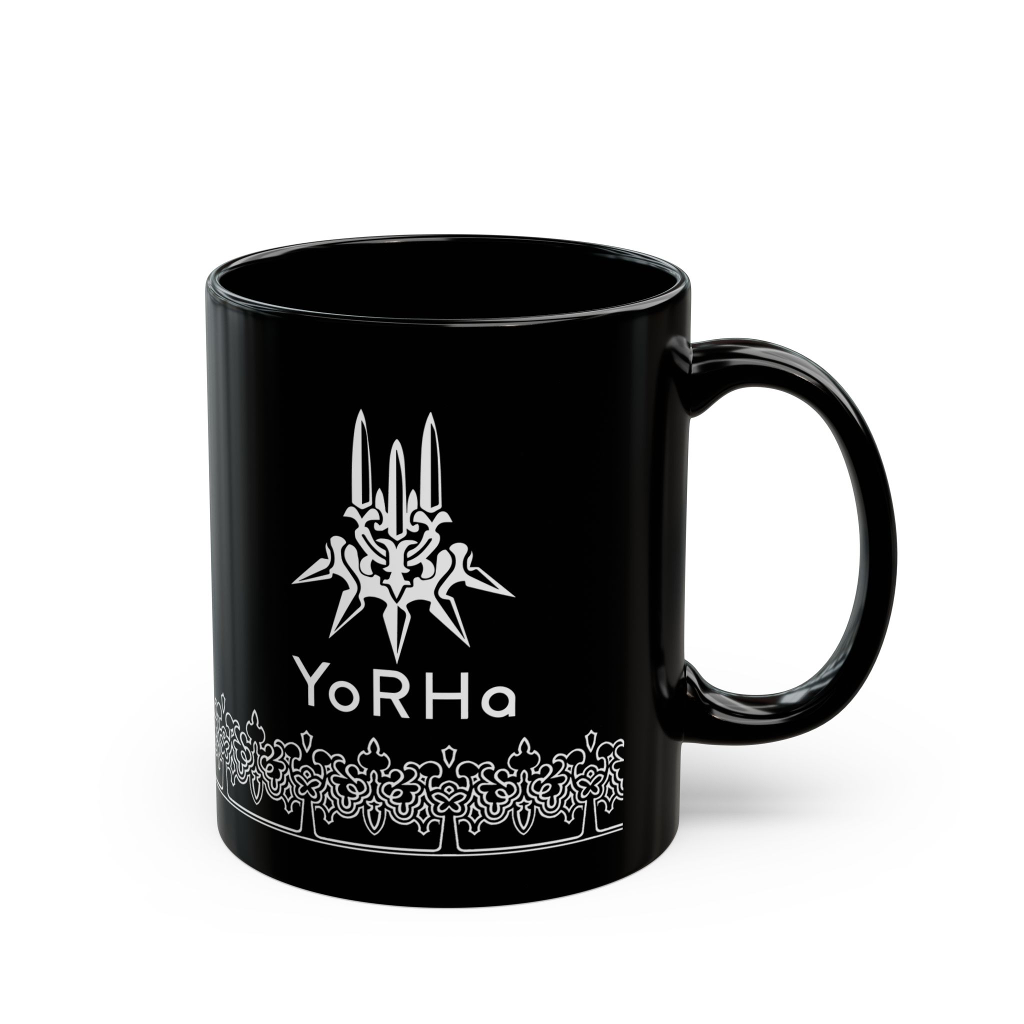YoRHa inspired design NieR Automata 11oz & 15oz Black Mug - Image 2